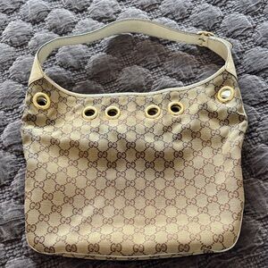 Vintage Gucci Positano Scarf Hobo Canvas Shoulder Bag